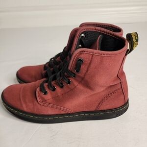 Dr Martens Sz 7 Air Wair Shoreditch Boots Lace Up Ankle Canvas
